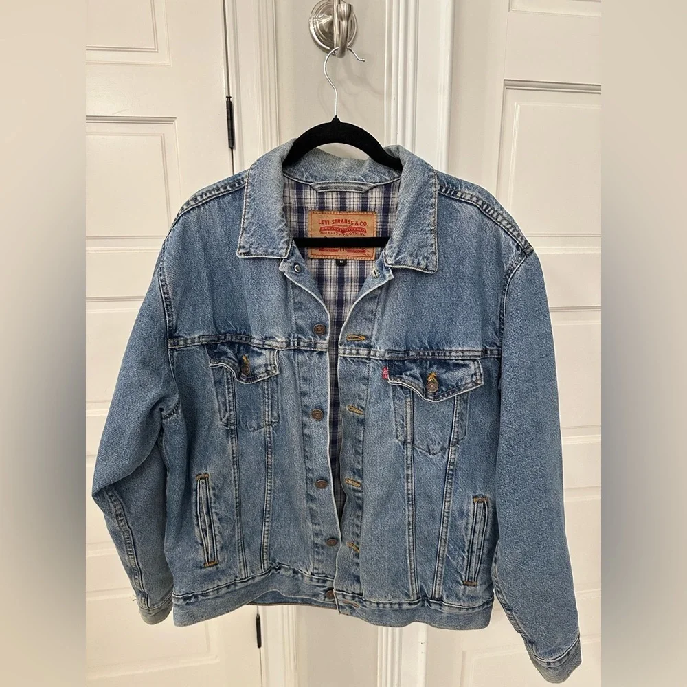 Vintage 90s LEVI’s 70699 0389 Blanket Lined Denim Blue Jean Jacket Sz M USA Made